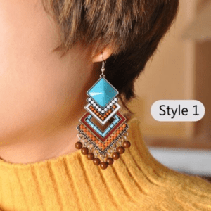 Colorful Rice Beads Tassel Earrings