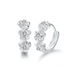 925 Sterling Silver Flower Earrings 