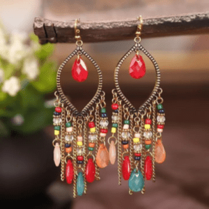Colorful Beads Tassel Earrings